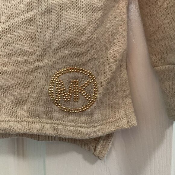 Michael Michael Kors Long Sleeve Hooded Shirt Beige Color Size Large - Picture 2 of 5